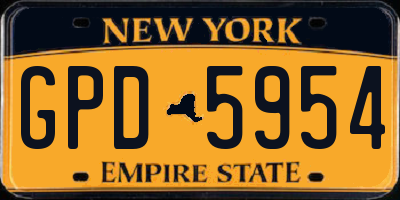 NY license plate GPD5954