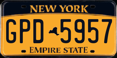 NY license plate GPD5957