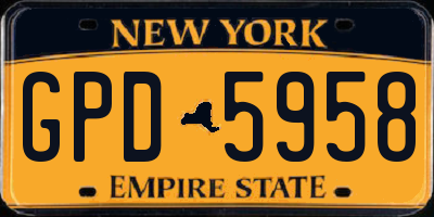 NY license plate GPD5958
