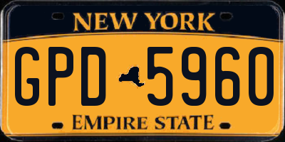 NY license plate GPD5960