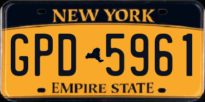 NY license plate GPD5961