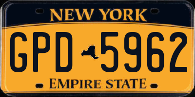NY license plate GPD5962