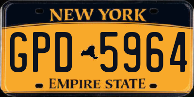 NY license plate GPD5964