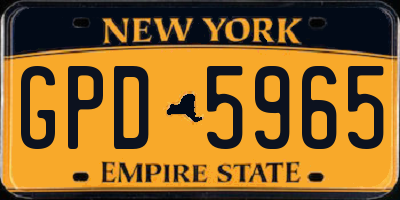 NY license plate GPD5965