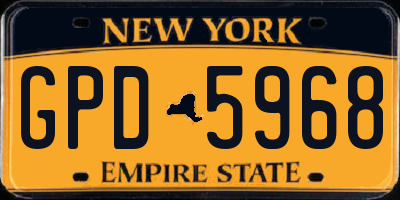 NY license plate GPD5968