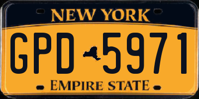 NY license plate GPD5971