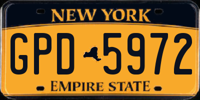 NY license plate GPD5972