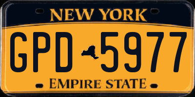 NY license plate GPD5977