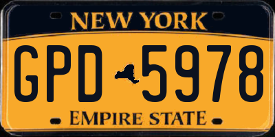 NY license plate GPD5978