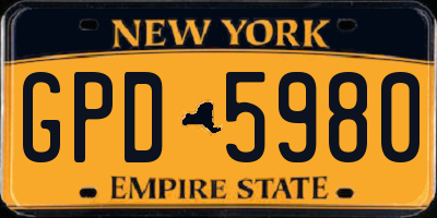NY license plate GPD5980
