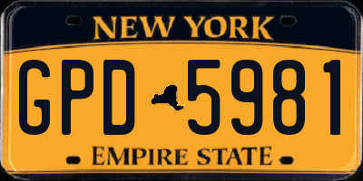 NY license plate GPD5981