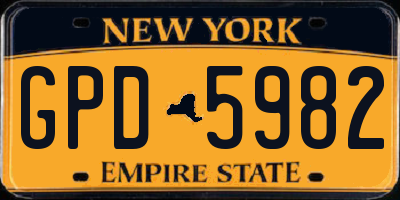 NY license plate GPD5982