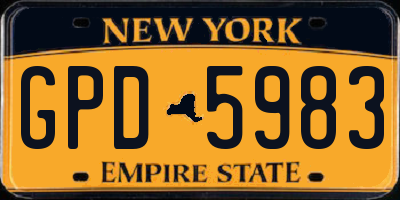 NY license plate GPD5983