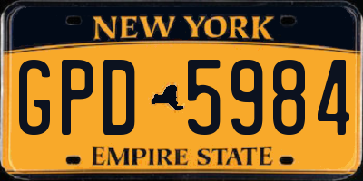 NY license plate GPD5984