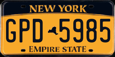 NY license plate GPD5985