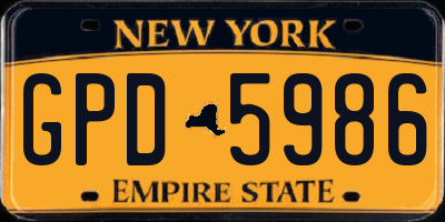 NY license plate GPD5986