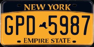 NY license plate GPD5987