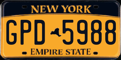 NY license plate GPD5988