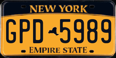 NY license plate GPD5989