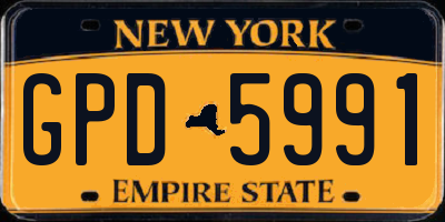 NY license plate GPD5991