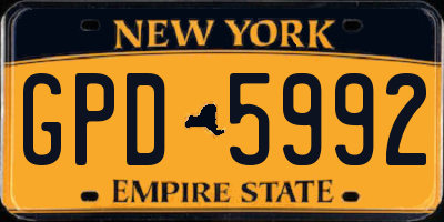 NY license plate GPD5992