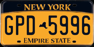 NY license plate GPD5996