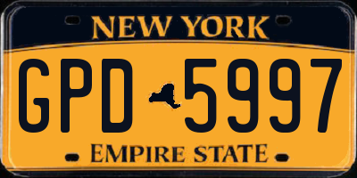 NY license plate GPD5997