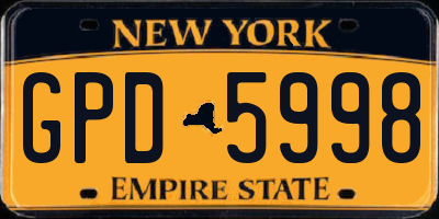 NY license plate GPD5998