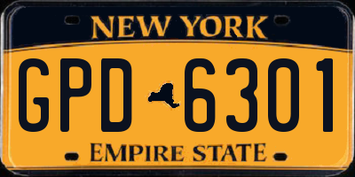 NY license plate GPD6301