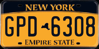 NY license plate GPD6308