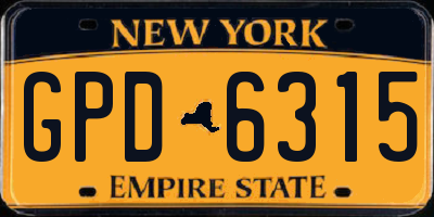 NY license plate GPD6315