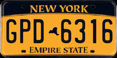 NY license plate GPD6316