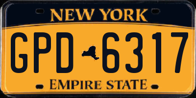 NY license plate GPD6317