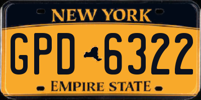 NY license plate GPD6322