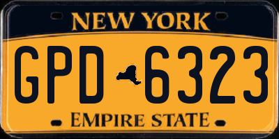 NY license plate GPD6323