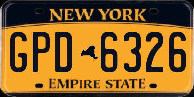 NY license plate GPD6326