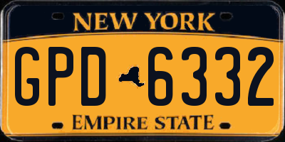 NY license plate GPD6332
