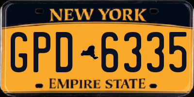 NY license plate GPD6335
