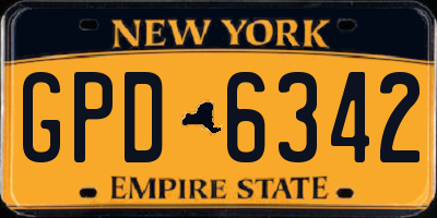 NY license plate GPD6342