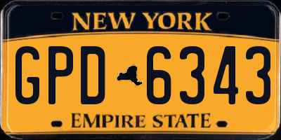 NY license plate GPD6343