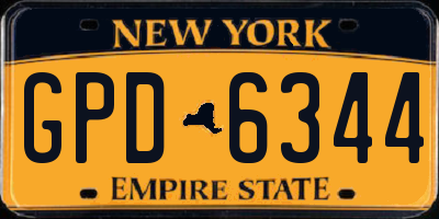 NY license plate GPD6344
