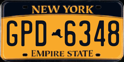 NY license plate GPD6348