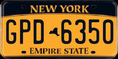 NY license plate GPD6350