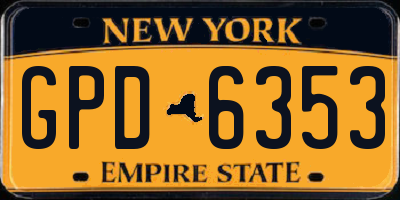 NY license plate GPD6353