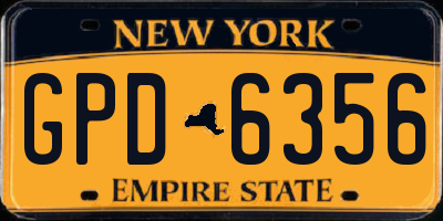 NY license plate GPD6356