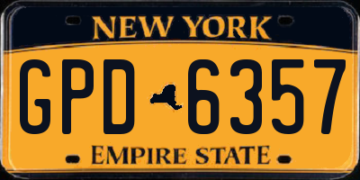 NY license plate GPD6357