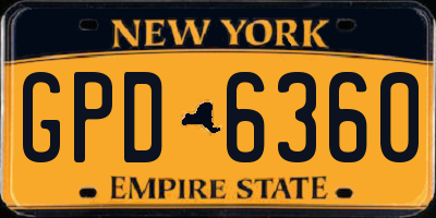 NY license plate GPD6360