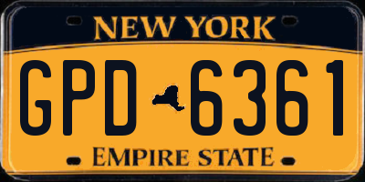 NY license plate GPD6361
