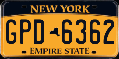 NY license plate GPD6362