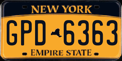 NY license plate GPD6363